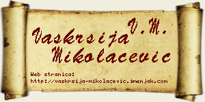 Vaskrsija Mikolačević vizit kartica